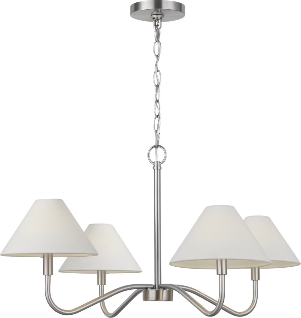 Visual Comfort Studio Canada - Four Light Chandelier - Eldon - Brushed Nickel- Union Lighting Luminaires Decor