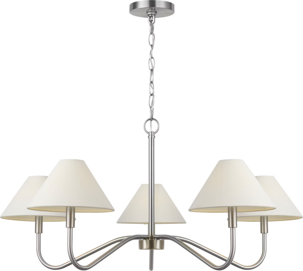 Visual Comfort Studio Canada - Five Light Chandelier - Eldon - Brushed Nickel- Union Lighting Luminaires Decor