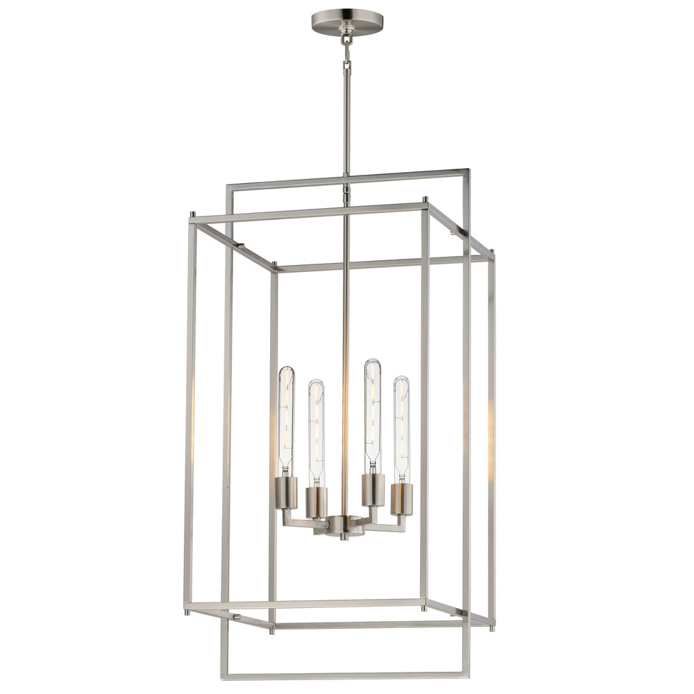 Maxim - Four Light Pendant - Gridline - Satin Nickel- Union Lighting Luminaires Decor