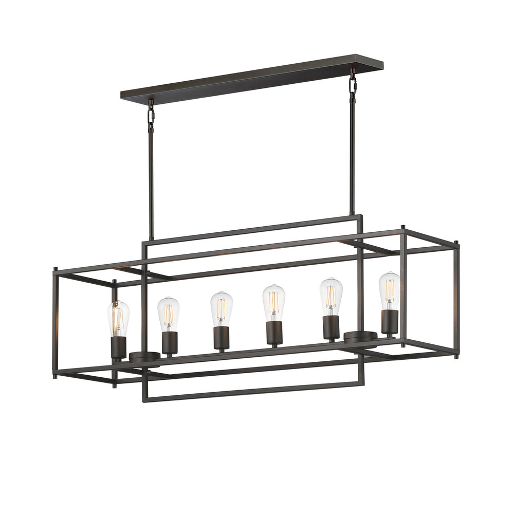 Maxim - Six Light Linear Pendant - Gridline - Black- Union Lighting Luminaires Decor