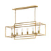 Maxim - Six Light Linear Pendant - Gridline - Natural Aged Brass- Union Lighting Luminaires Decor