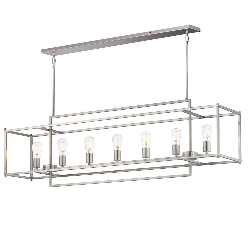 Maxim - Seven Light Linear Pendant - Gridline - Satin Nickel- Union Lighting Luminaires Decor
