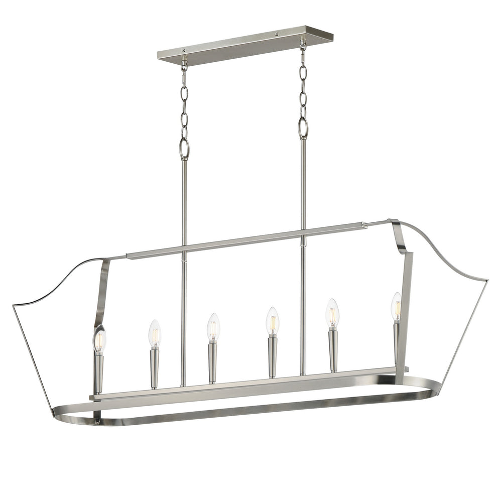 Maxim - Six Light Linear Pendant - Arden - Satin Nickel- Union Lighting Luminaires Decor