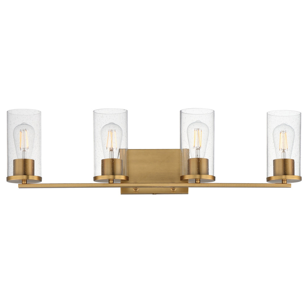Maxim - Four Light Bath Vanity - Livingston - Natural Aged Brass- Union Lighting Luminaires Decor