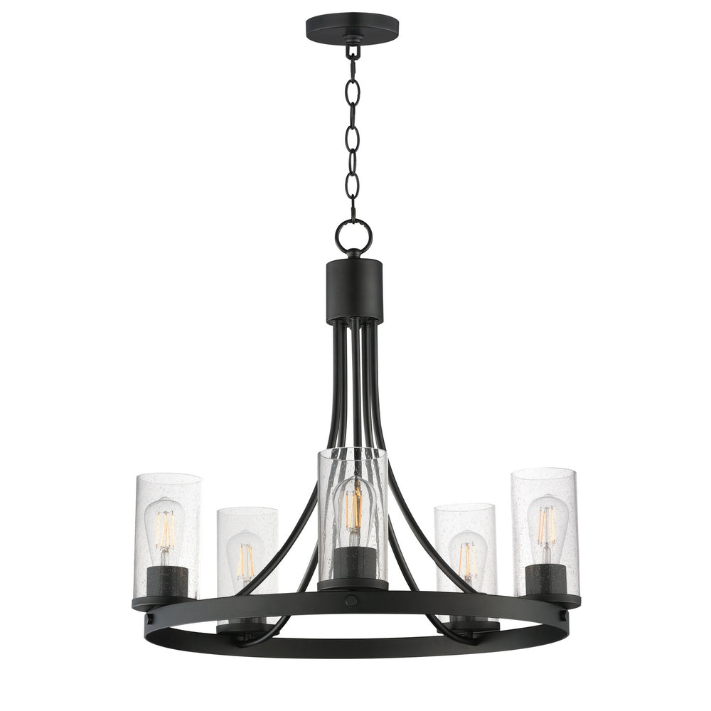 Maxim - Five Light Chandelier - Livingston - Black- Union Lighting Luminaires Decor