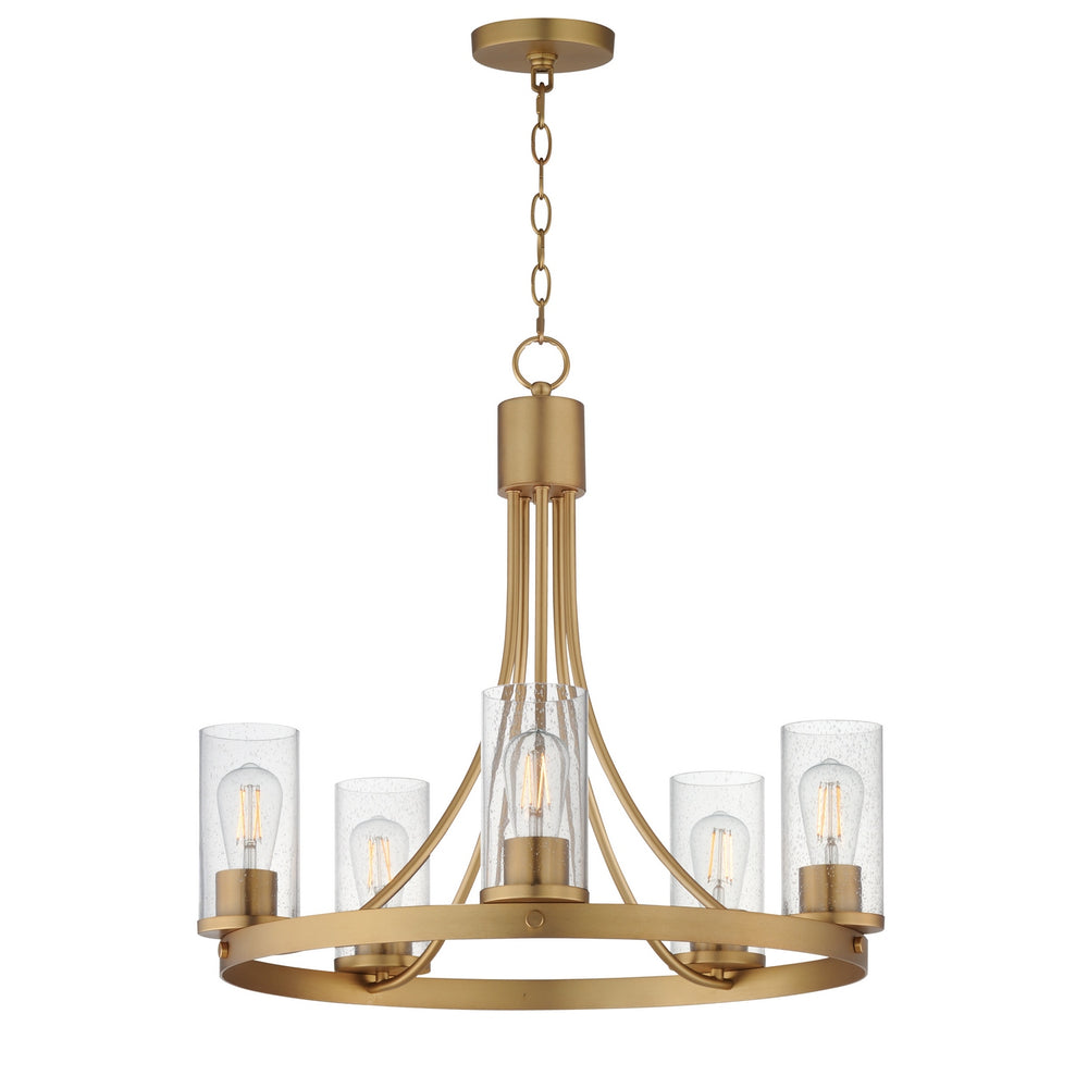 Maxim - Five Light Chandelier - Livingston - Natural Aged Brass- Union Lighting Luminaires Decor