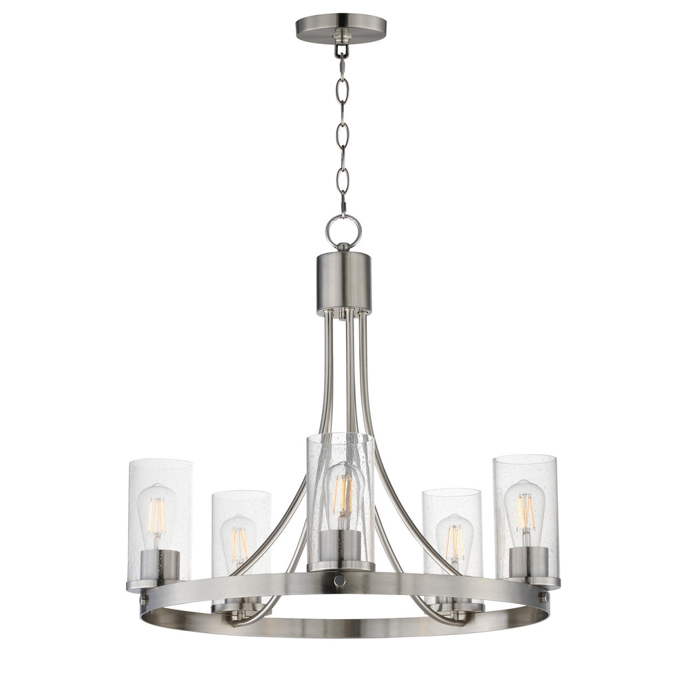 Maxim - Five Light Chandelier - Livingston - Satin Nickel- Union Lighting Luminaires Decor
