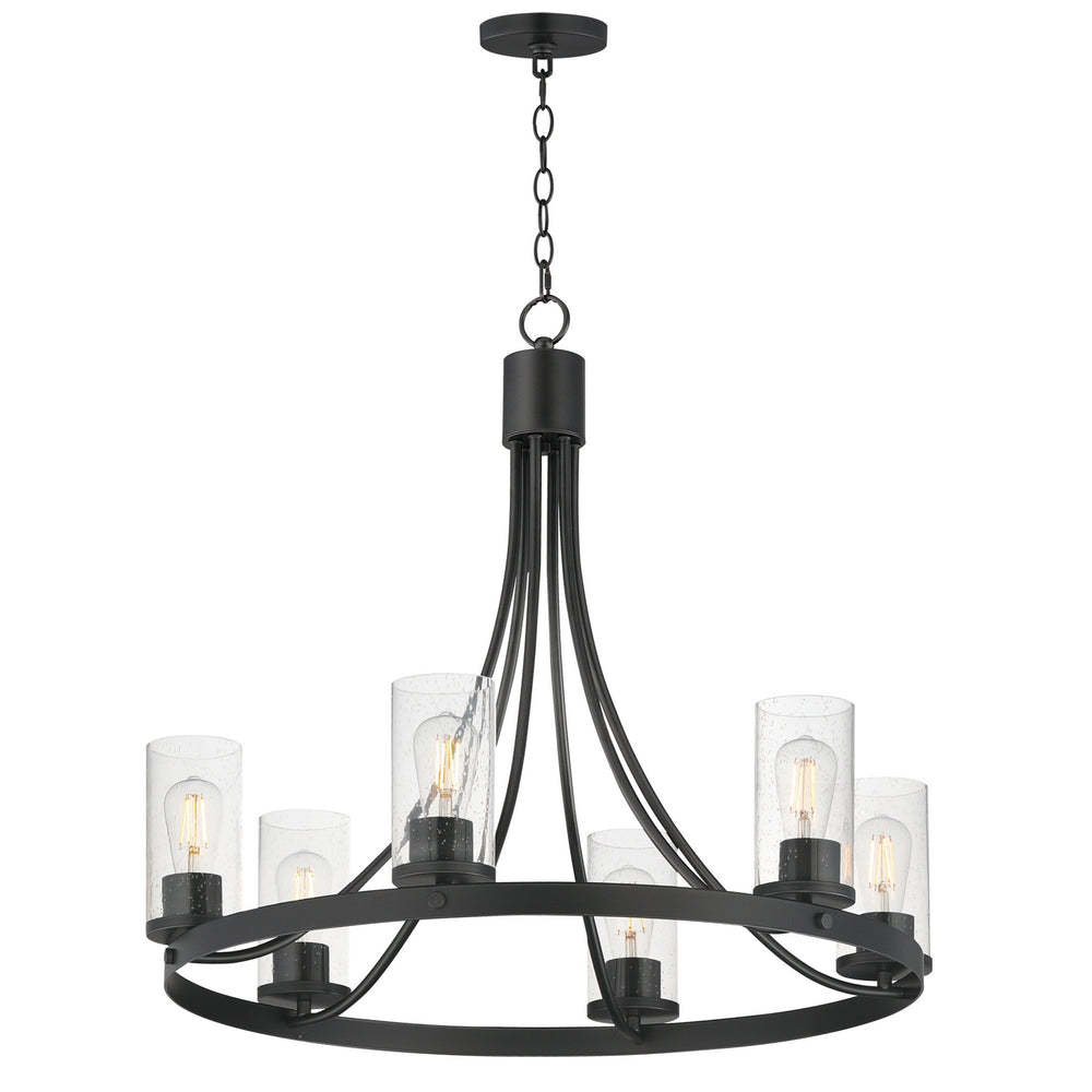 Maxim - Six Light Chandelier - Livingston - Black- Union Lighting Luminaires Decor