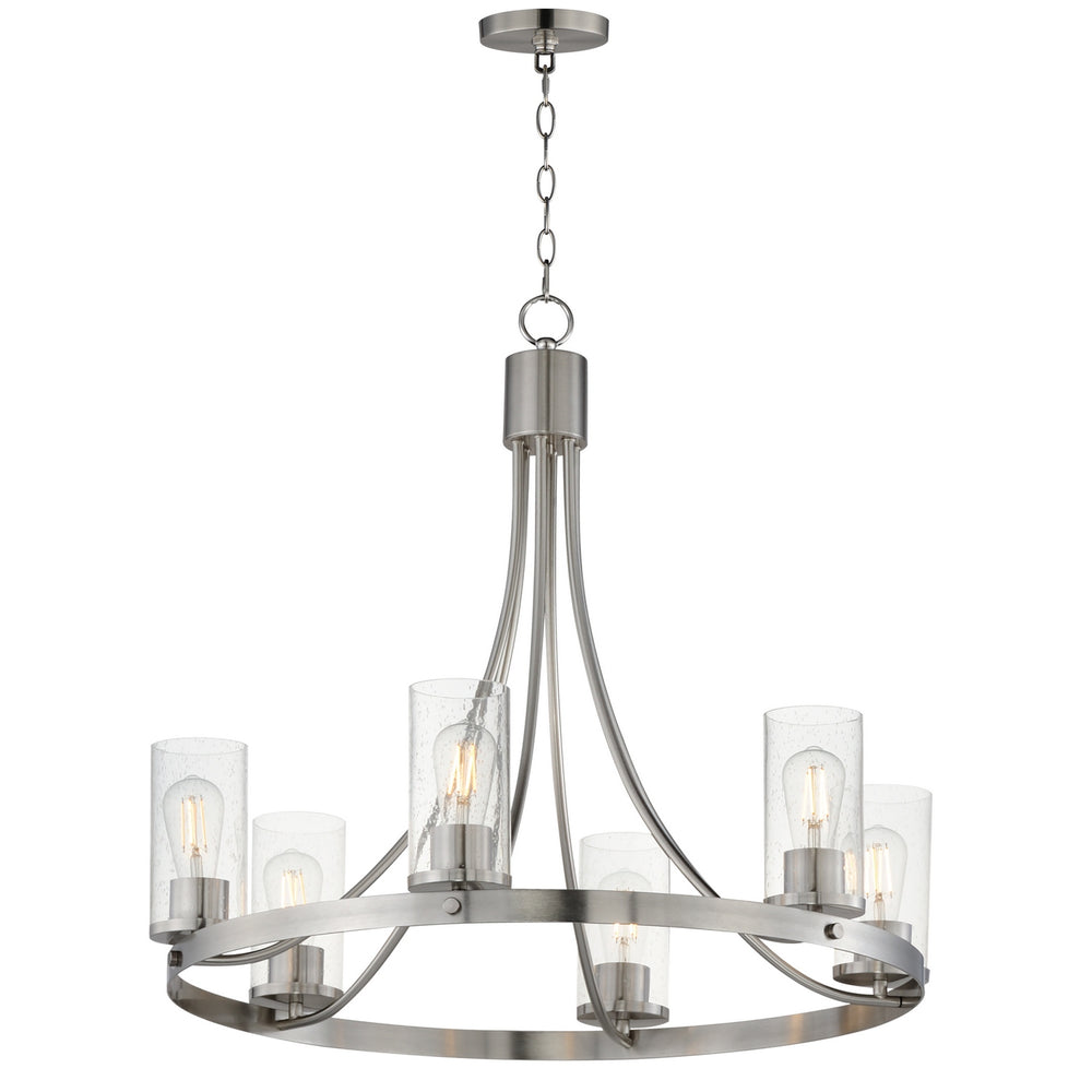 Maxim - Six Light Chandelier - Livingston - Satin Nickel- Union Lighting Luminaires Decor