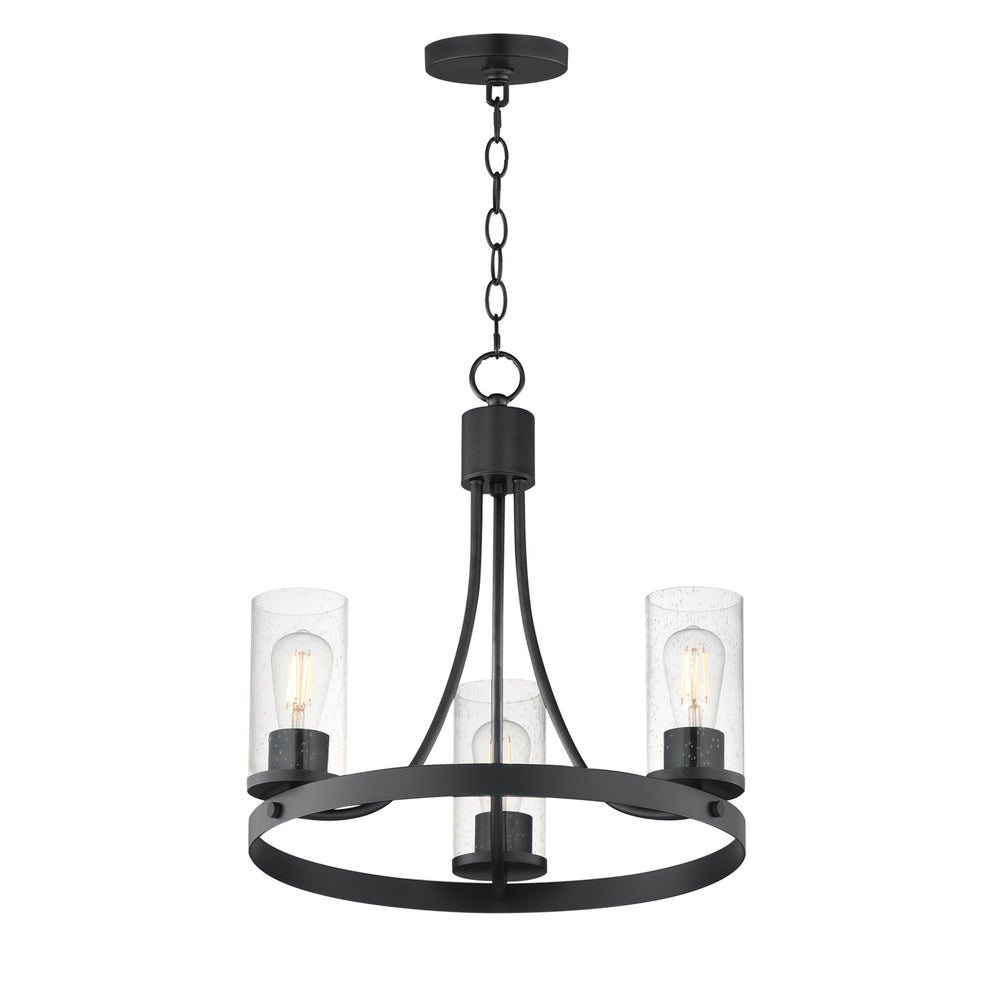 Maxim - Three Light Chandelier - Livingston - Black- Union Lighting Luminaires Decor