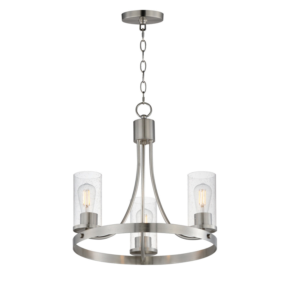 Maxim - Three Light Chandelier - Livingston - Satin Nickel- Union Lighting Luminaires Decor