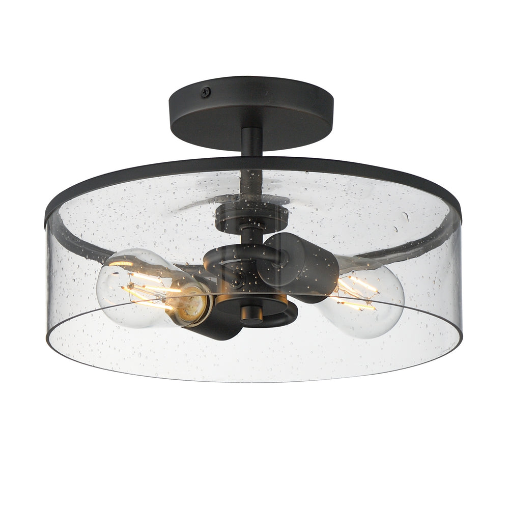 Maxim - Two Light Semi-Flush Mount - Livingston - Black- Union Lighting Luminaires Decor