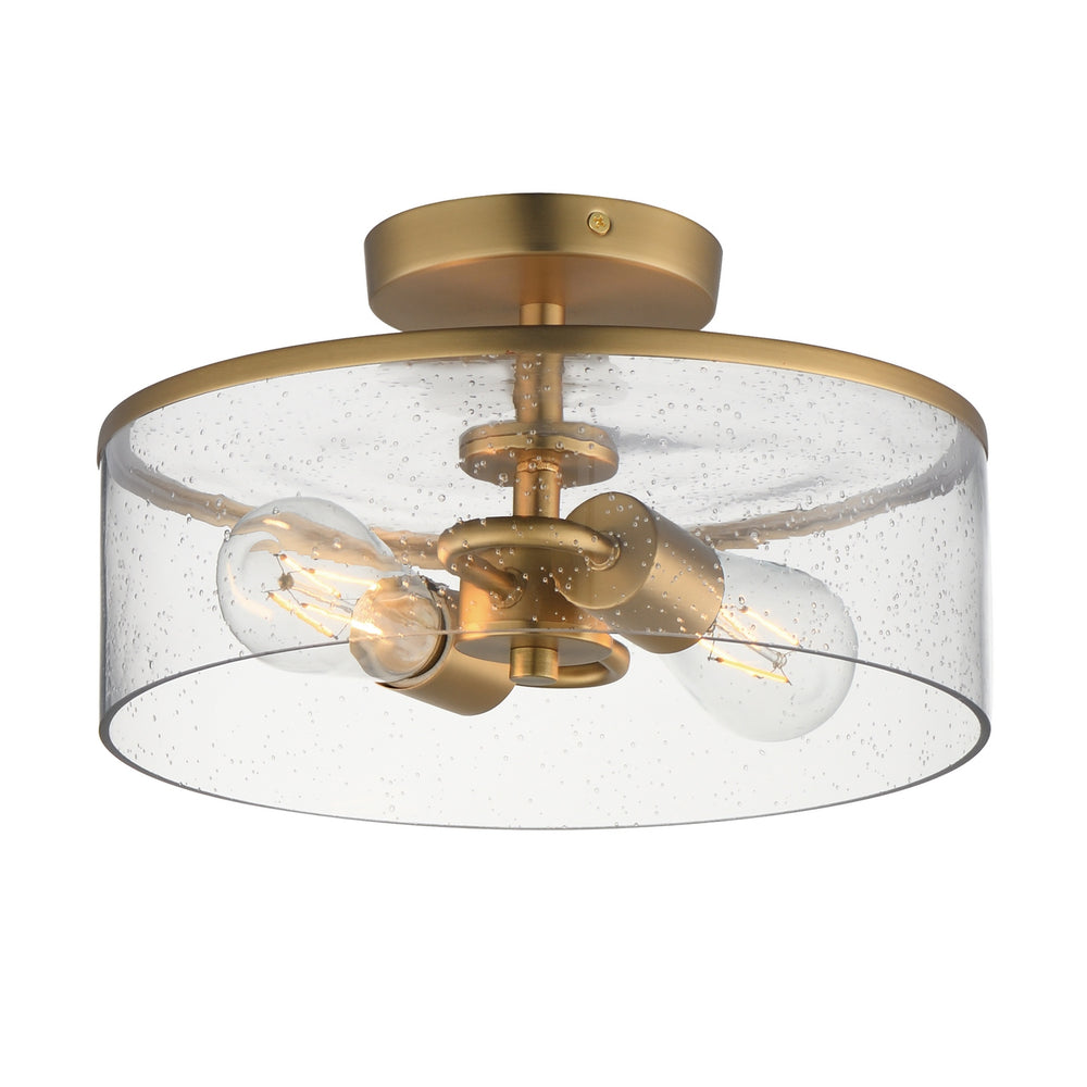Maxim - Two Light Semi-Flush Mount - Livingston - Natural Aged Brass- Union Lighting Luminaires Decor