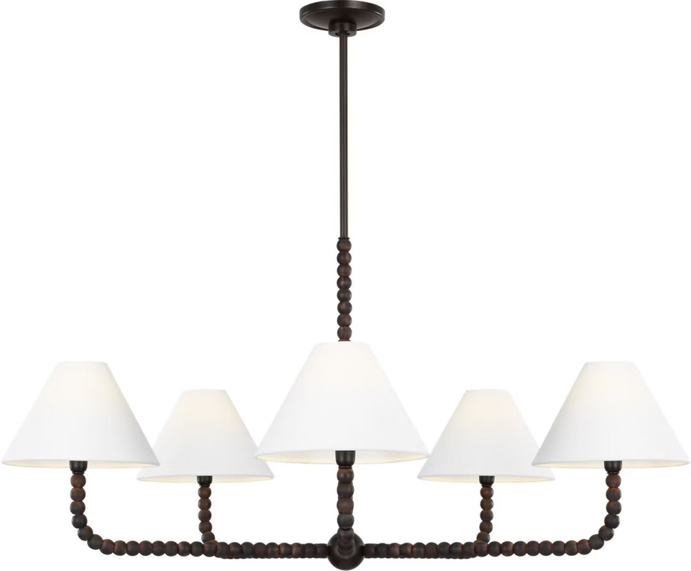 Visual Comfort Studio Canada - Five Light Chandelier - Fiona - Aged Iron- Union Lighting Luminaires Decor