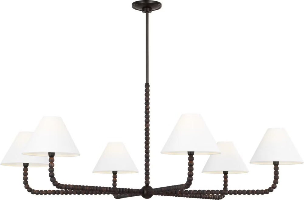 Visual Comfort Studio Canada - Six Light Chandelier - Fiona - Aged Iron- Union Lighting Luminaires Decor