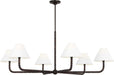 Visual Comfort Studio Canada - Six Light Chandelier - Fiona - Aged Iron- Union Lighting Luminaires Decor