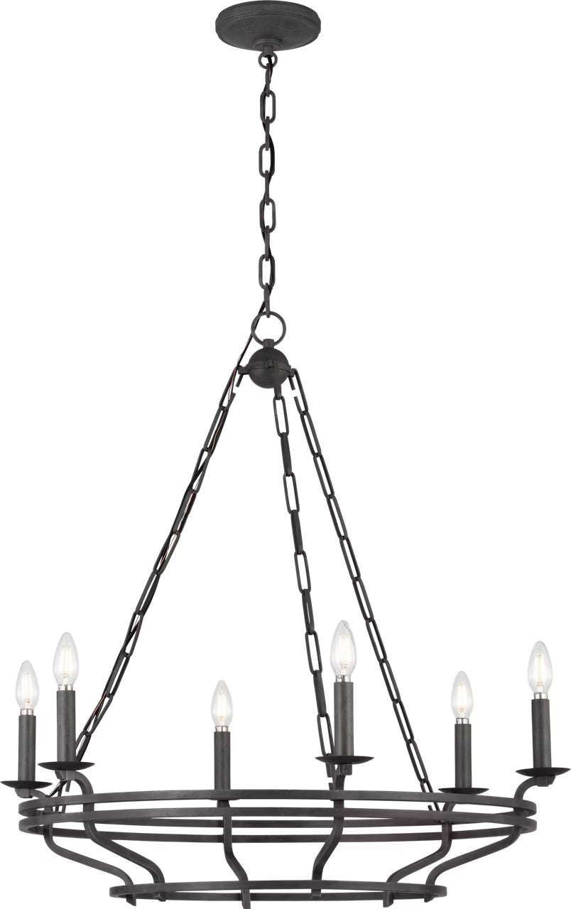 Visual Comfort Studio Canada - Six Light Chandelier - Brighton - Italian Rust- Union Lighting Luminaires Decor