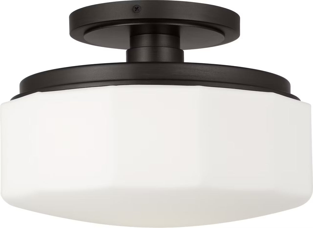 Visual Comfort Studio Canada - One Light Flush Mount - Fairfax - Aged Iron- Union Lighting Luminaires Decor