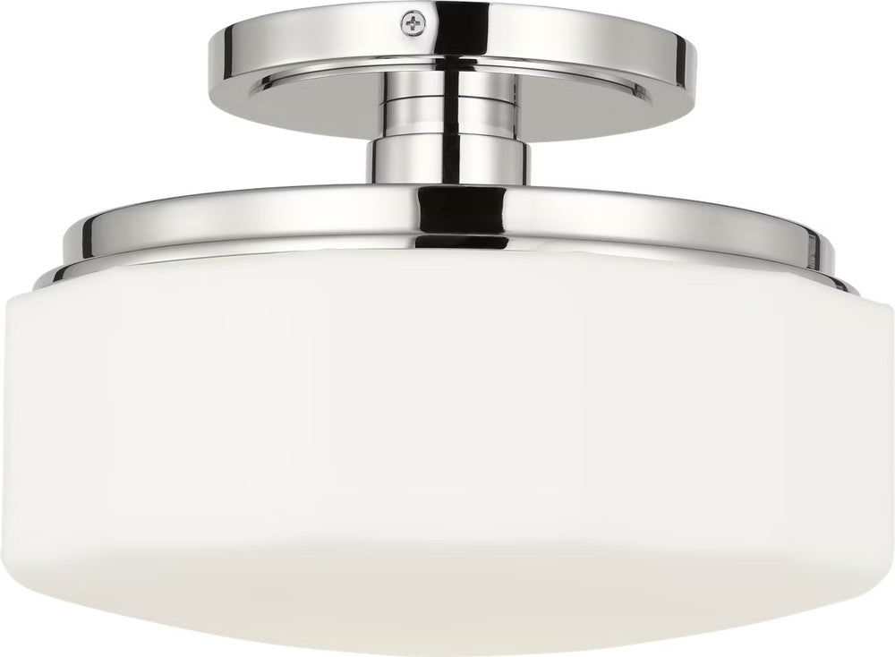 Visual Comfort Studio Canada - One Light Flush Mount - Fairfax - Polished Nickel- Union Lighting Luminaires Decor
