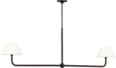 Visual Comfort Studio Canada - Two Light Linear Chandelier - Fiona - Aged Iron- Union Lighting Luminaires Decor