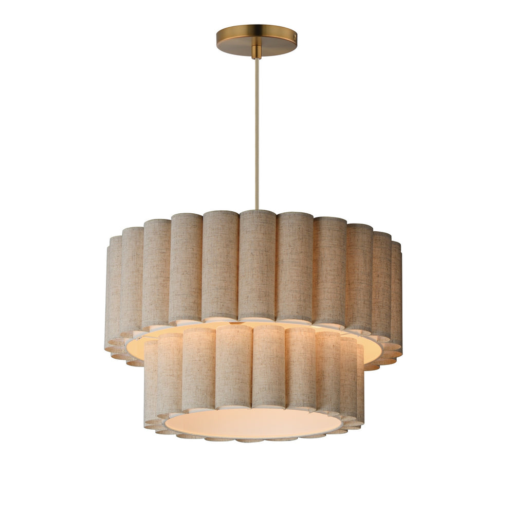 Maxim - Four Light Pendant - Penelope - Natural Aged Brass- Union Lighting Luminaires Decor