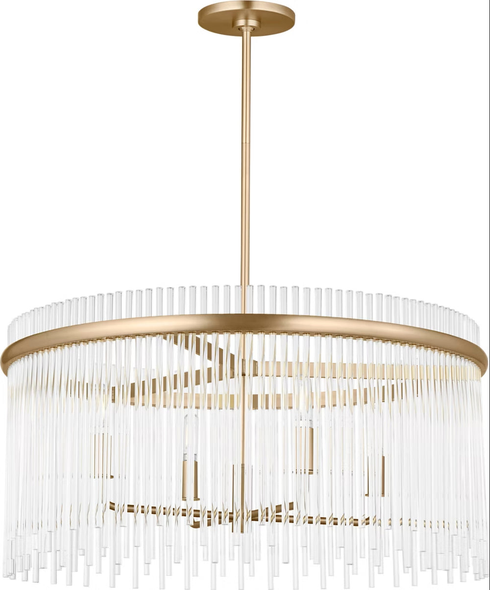 Visual Comfort Studio Canada - Four Light Chandelier - Finley - Satin Brass- Union Lighting Luminaires Decor