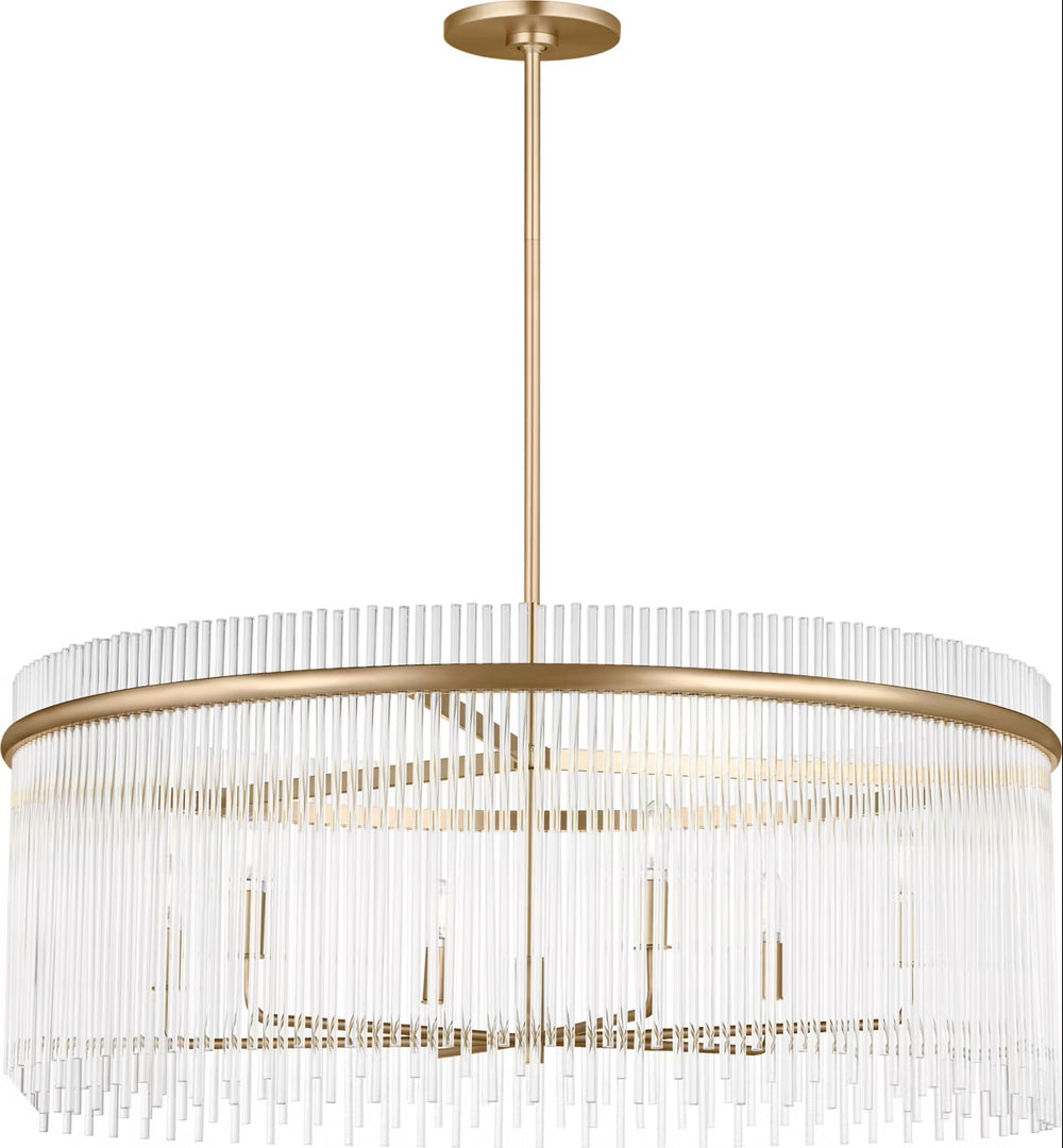 Visual Comfort Studio Canada - Six Light Chandelier - Finley - Satin Brass- Union Lighting Luminaires Decor