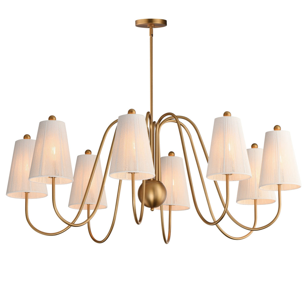 Maxim - Eight Light Chandelier - Valette - Natural Aged Brass- Union Lighting Luminaires Decor