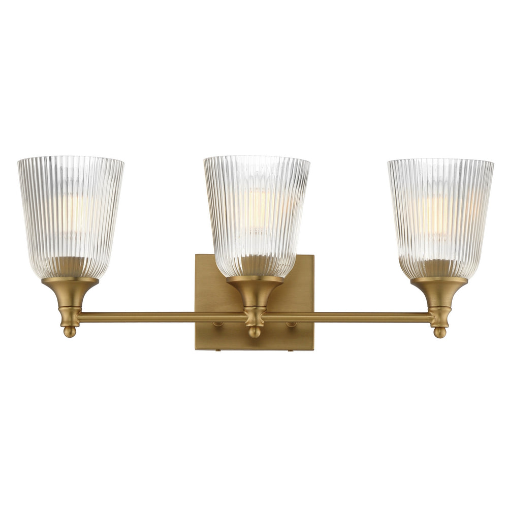 Maxim - Three Light Bath Vanity - Julip - Natural Aged Brass- Union Lighting Luminaires Decor