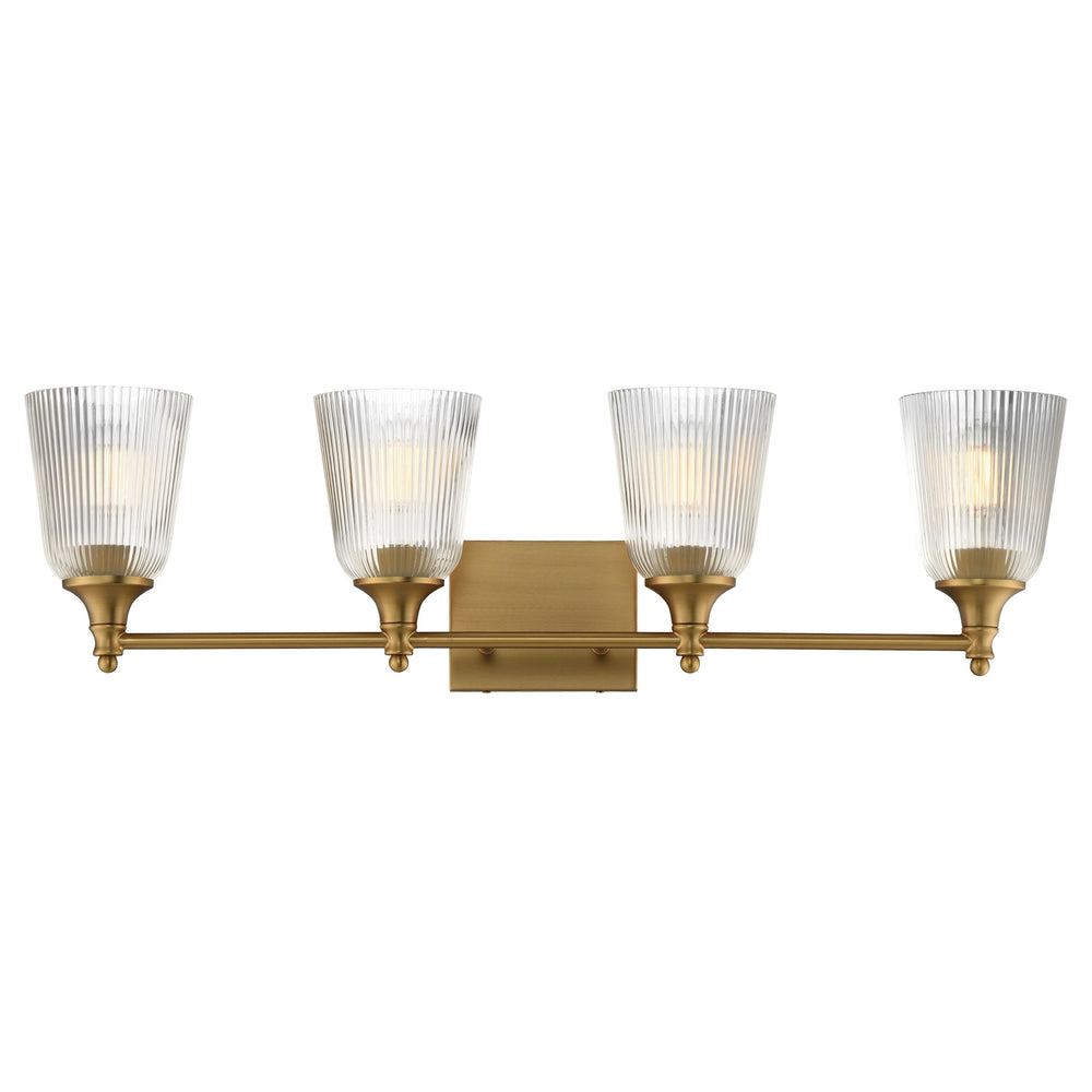 Maxim - Four Light Bath Vanity - Julip - Natural Aged Brass- Union Lighting Luminaires Decor