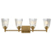 Maxim - Four Light Bath Vanity - Julip - Natural Aged Brass- Union Lighting Luminaires Decor