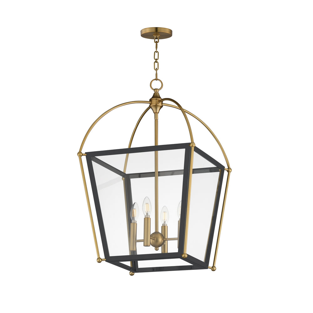 Maxim - Four Light Pendant - McCadden - Black / Natural Aged Brass- Union Lighting Luminaires Decor
