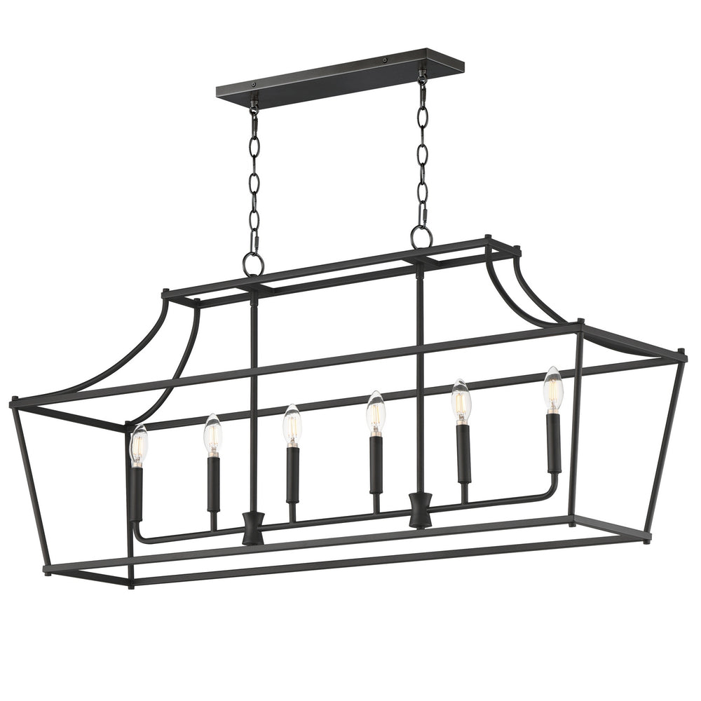 Maxim - Six Light Linear Pendant - Clifton - Black- Union Lighting Luminaires Decor