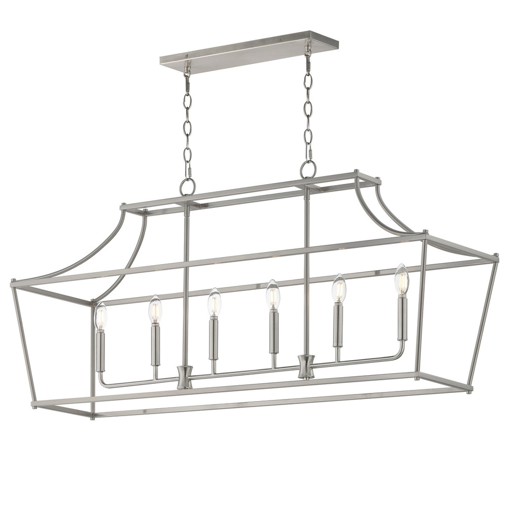 Maxim - Six Light Linear Pendant - Clifton - Satin Nickel- Union Lighting Luminaires Decor