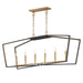 Maxim - Six Light Linear Pendant - Melrose - Black / Natural Aged Brass- Union Lighting Luminaires Decor