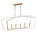 Maxim - Six Light Linear Pendant - Melrose - White/Natural Aged Brass- Union Lighting Luminaires Decor
