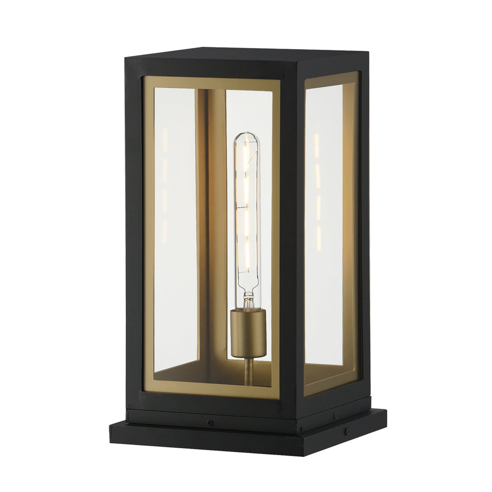 Maxim - One Light Deck Lantern - Neoclass - Black / Gold- Union Lighting Luminaires Decor