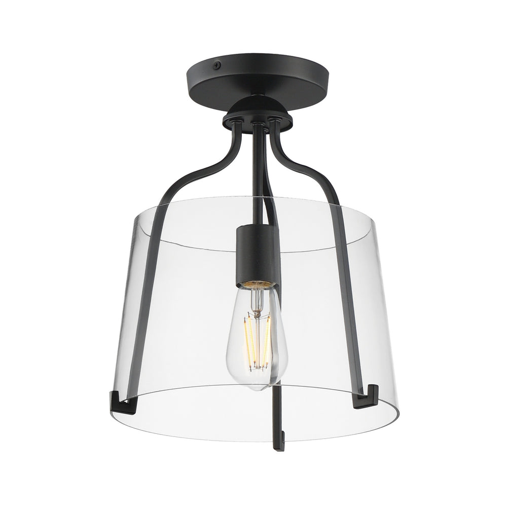 Maxim - One Light Semi-Flush Mount - Bellmore - Black- Union Lighting Luminaires Decor
