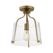 Maxim - One Light Semi-Flush Mount - Bellmore - Natural Aged Brass- Union Lighting Luminaires Decor