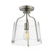 Maxim - One Light Semi-Flush Mount - Bellmore - Satin Nickel- Union Lighting Luminaires Decor