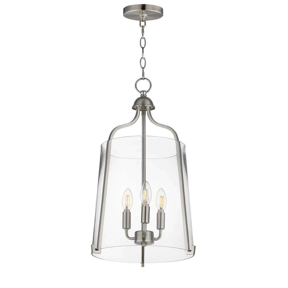 Maxim - Three Light Foyer Pendant - Bellmore - Satin Nickel- Union Lighting Luminaires Decor