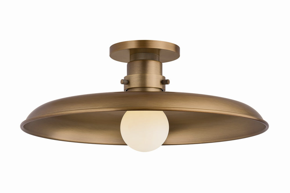 Troy Lighting Canada - One Light Flush Mount - Rainhill - Patina Brass- Union Lighting Luminaires Decor