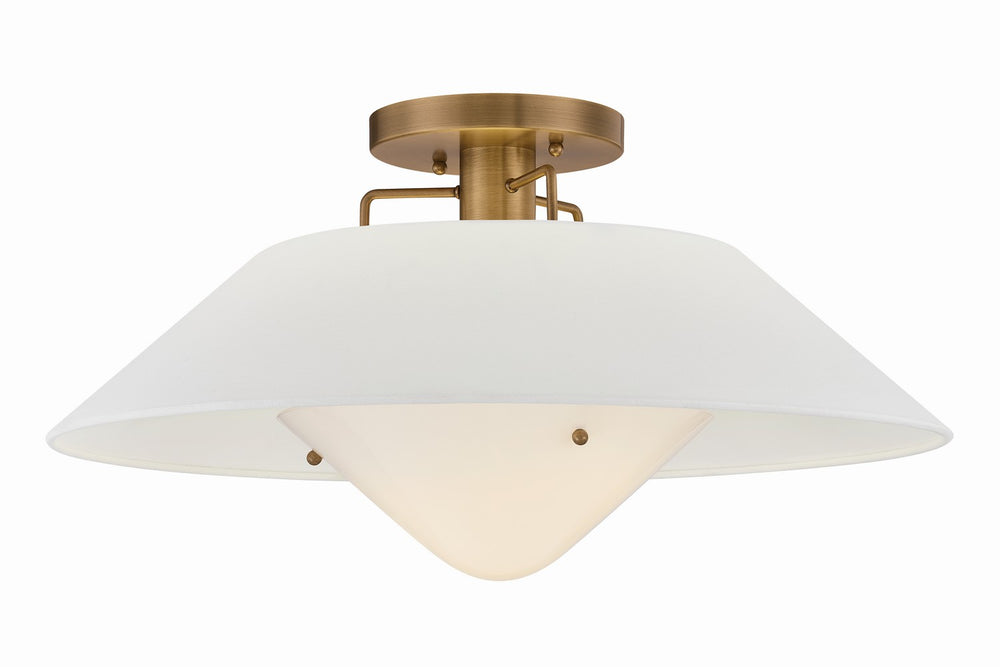 Troy Lighting Canada - One Light Semi Flush Mount - Otto - Patina Brass- Union Lighting Luminaires Decor