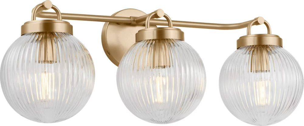 Visual Comfort Studio Canada - Three Light Vanity - Preston - Satin Brass- Union Lighting Luminaires Decor