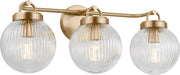 Visual Comfort Studio Canada - Three Light Vanity - Preston - Satin Brass- Union Lighting Luminaires Decor