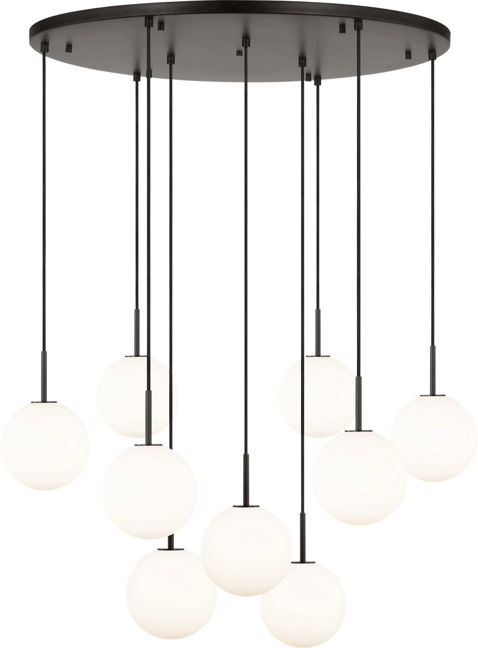 Visual Comfort Studio Canada - Nine Light Chandelier - Sorelle - Aged Iron- Union Lighting Luminaires Decor