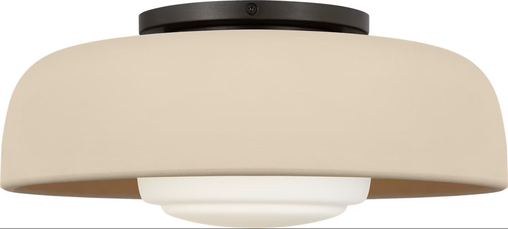 Visual Comfort Studio Canada - One Light Flush Mount - Liora - Aged Iron- Union Lighting Luminaires Decor