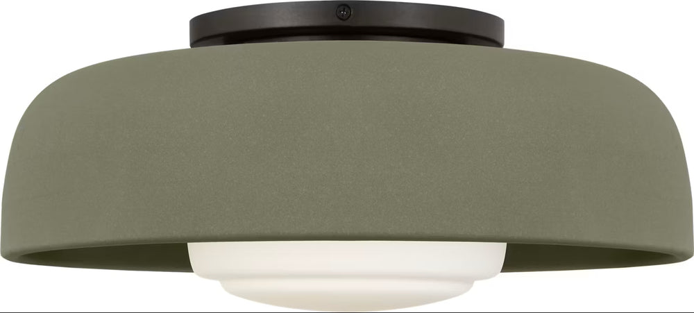 Visual Comfort Studio Canada - One Light Flush Mount - Liora - Aged Iron- Union Lighting Luminaires Decor