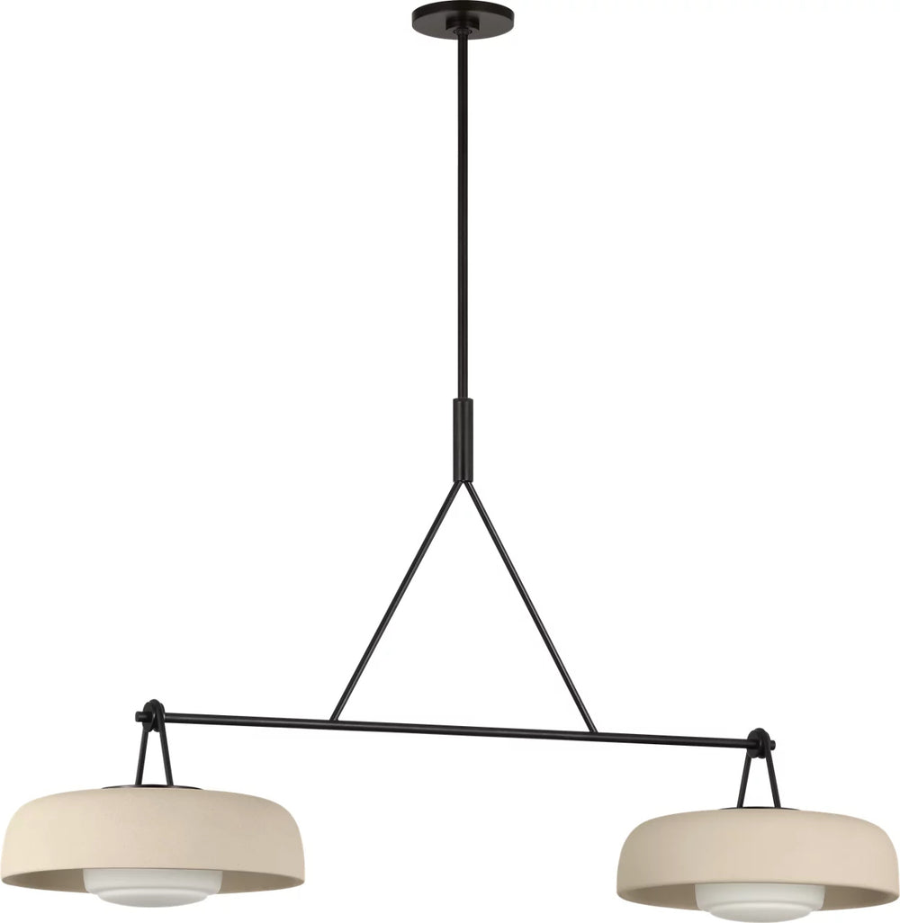 Visual Comfort Studio Canada - Two Light Linear Chandelier - Liora - Aged Iron- Union Lighting Luminaires Decor