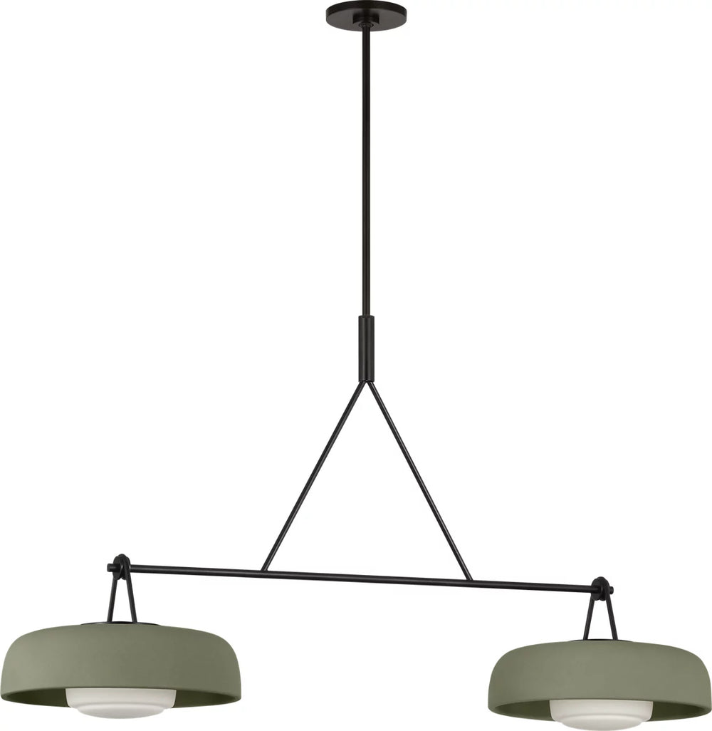 Visual Comfort Studio Canada - Two Light Linear Chandelier - Liora - Aged Iron- Union Lighting Luminaires Decor
